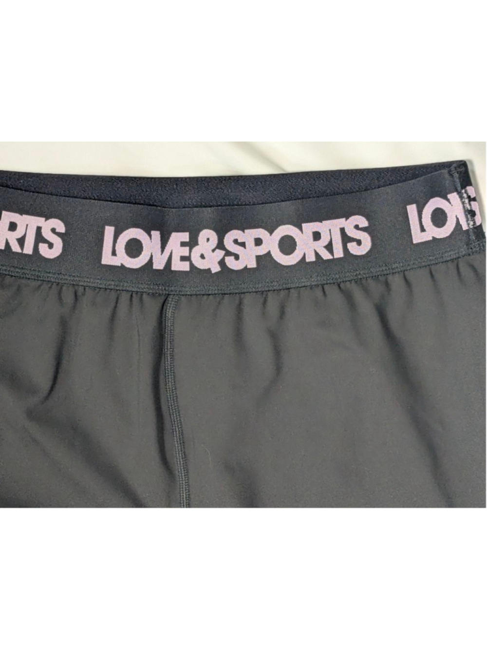 Love & Sports Black Cropped Leggings Mesh Panel Athletic Medium - Picture 5 of 6